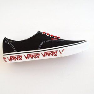 Vans Authentic sketch black red sneaker shoes canvas new